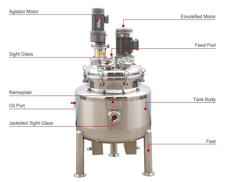 100L electric heating stirring emulsifying tank